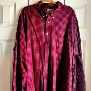 Duluth NWOT Burgundy Plaid 3XL Tall Button Down